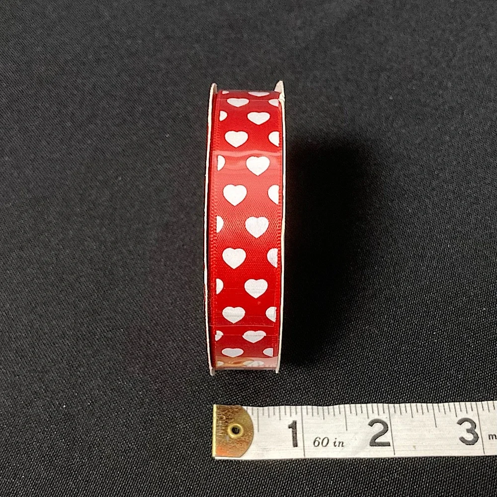 ⭐️ Valentine’s Day Red and White Heart Ribbon 5/8 inch x 108” inches